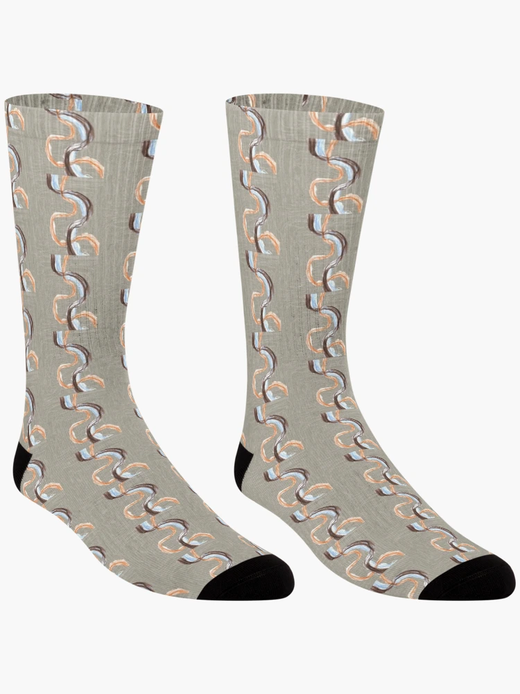 Thumbnail 3 of 5, Socks, Abstract Pattern - Ribbons. designed and sold by FanitsaArt.