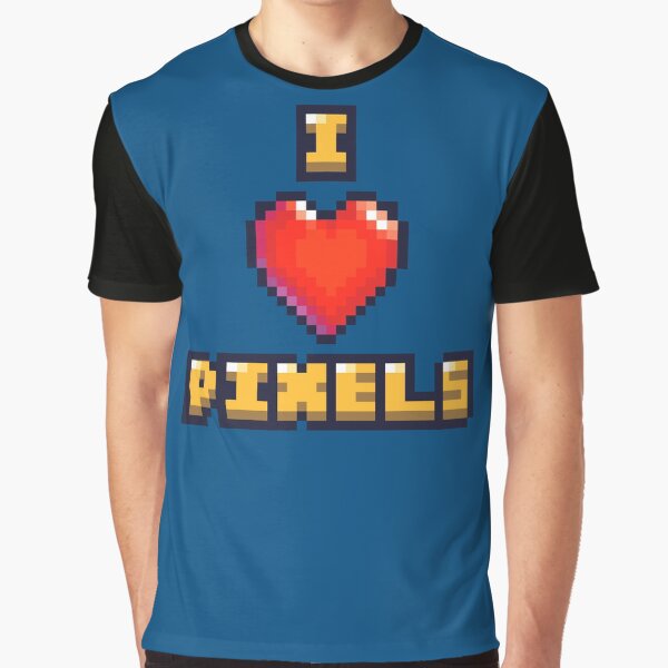 Vista previa del artículo con la obra «I Heart Pixels», diseñado y vendido por chipdesigns.