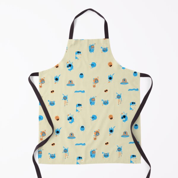 Item preview, funny monsters pattern on yellow designed and sold by Mike Kiev art.