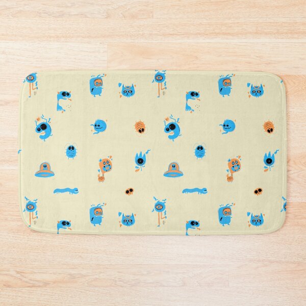 Item preview, funny monsters pattern on yellow designed and sold by Mike Kiev art.