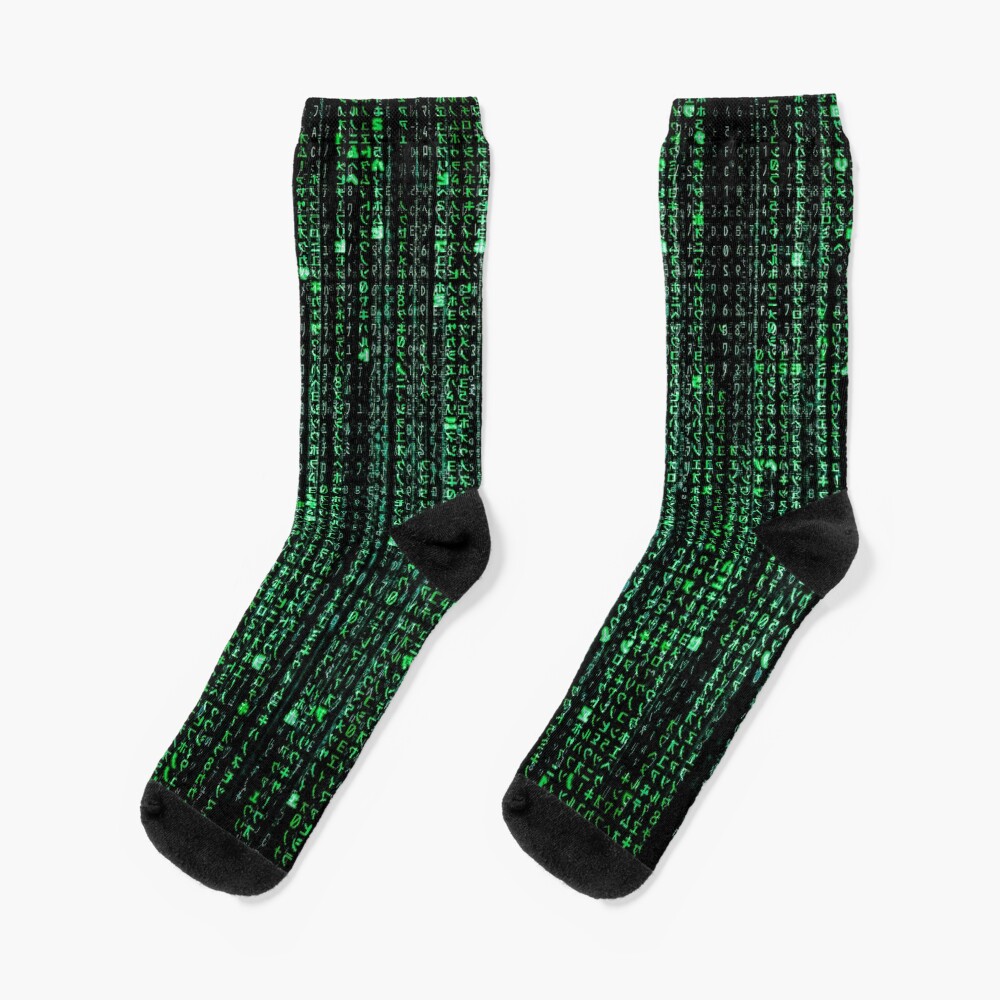 "HD Matrix Digital Rain" Socks for Sale by mangoBird Redbubble