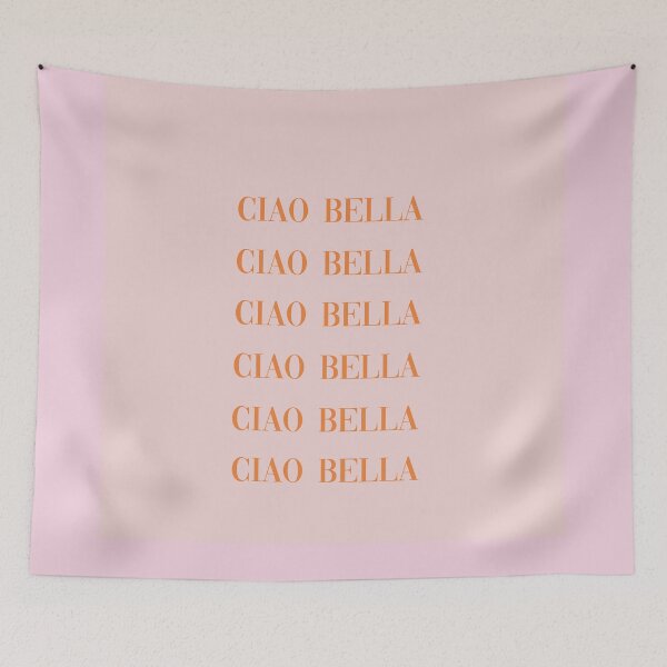 Item preview, Ciao bella typography pink minimal print designed and sold by shreya ranjan.
