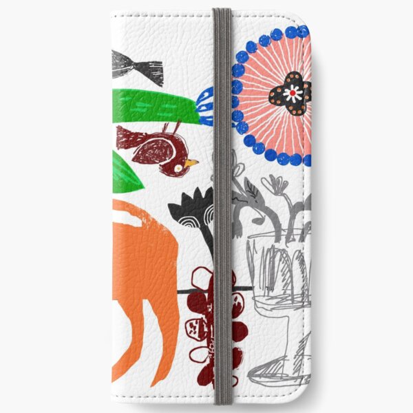 Cat and Flowers 1 iPhone Wallet