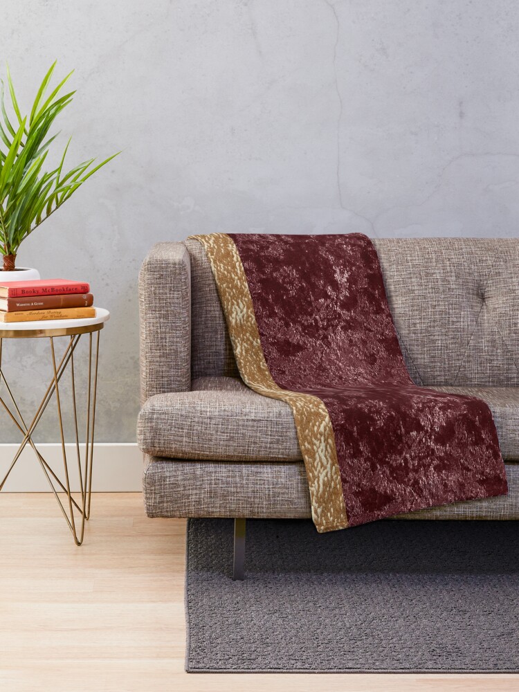 Burgundy discount velvet throw