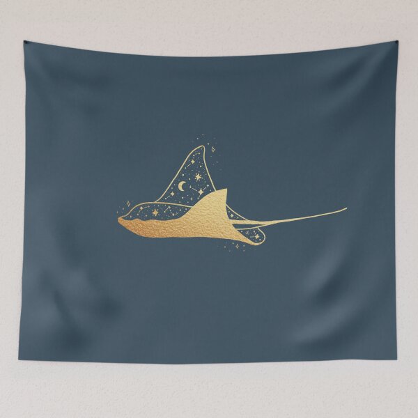 Item preview, Golden Manta Ray Stars Constellation designed and sold by pinapurri.