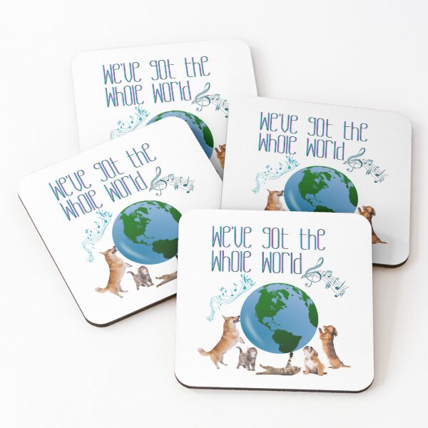 Item preview, Dogs and Cats playing with World Globe designed and sold by TeeZoneZtore.