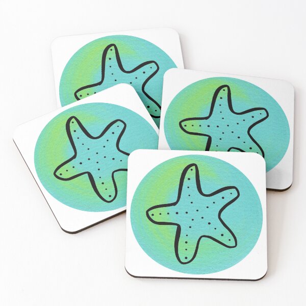 Item preview, Starfish on Painted Aqua Circle designed and sold by Sally Cummings.
