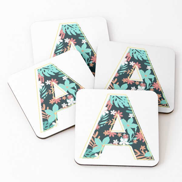 Item preview, Letter A retro flowers designed and sold by knst-wrk.