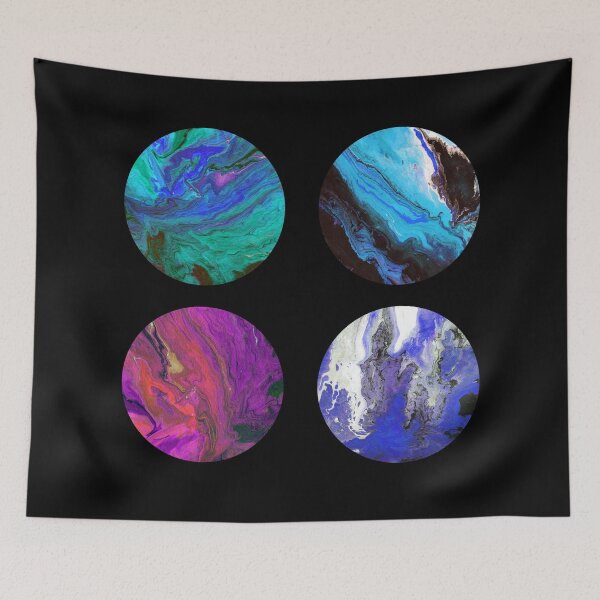 Item preview,  Planets Pattern - Marble art Quad, 4 Sticker Pack designed and sold by xalexiart.
