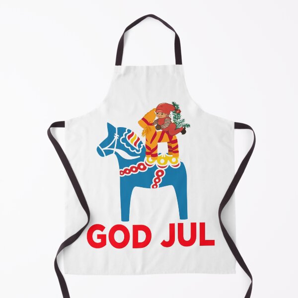 Item preview, God Jul Merry Christmas Dala Horse Tomte Julbock Straw Goat designed and sold by funnytshirtemp.
