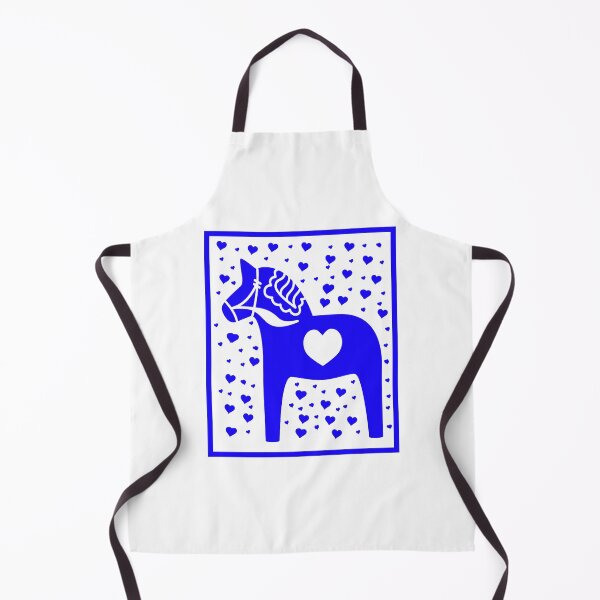Item preview, Swedish Dala Horse Blue and yellow Hearts designed and sold by funnytshirtemp.