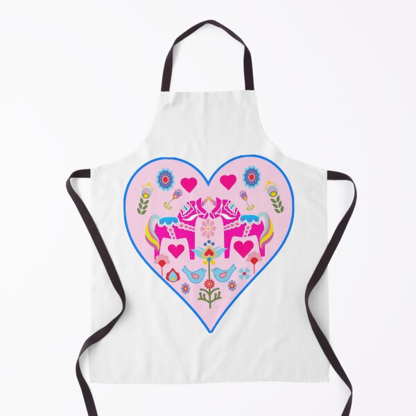 Item preview, Pink Dala Horse Unicorn Heart Swedish Dalecarlian Horse designed and sold by funnytshirtemp.
