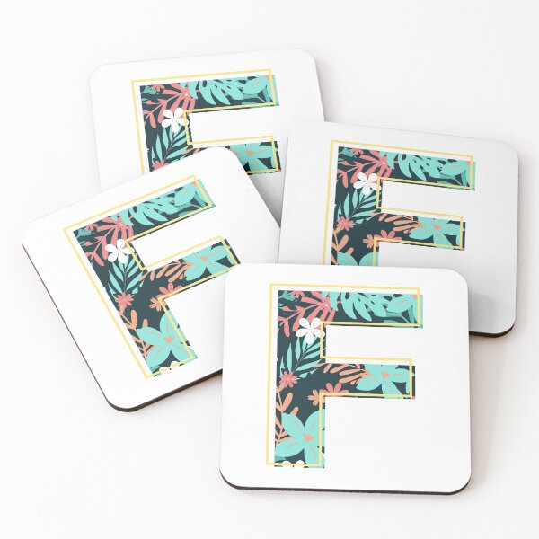 Item preview, Letter F retro flowers designed and sold by knst-wrk.