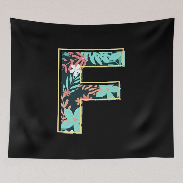 Item preview, Letter F retro flowers designed and sold by knst-wrk.