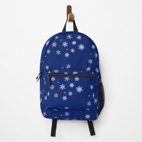 Snowflakes on blue background Backpack