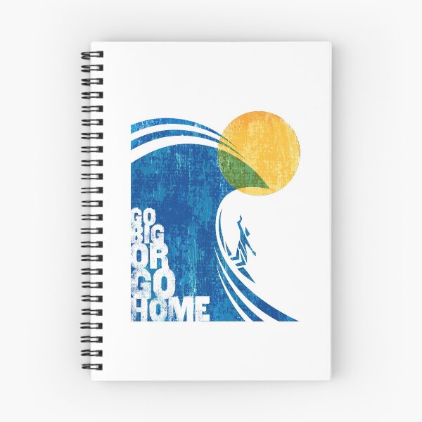 Item preview, Go Big or Go Home Surfing Colorful Woodblock designed and sold by BourbonMania.
