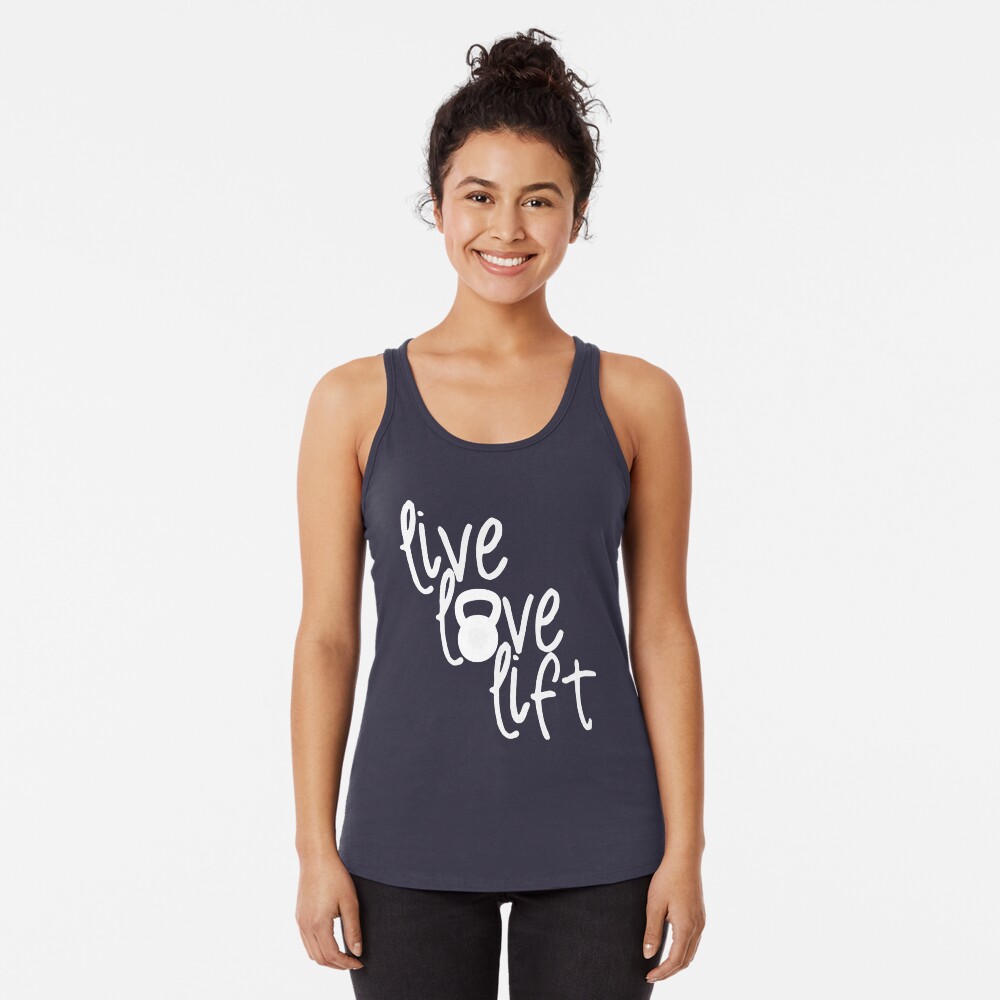 Live, Love, Lift - Kettlebell Racerback Tank Top
