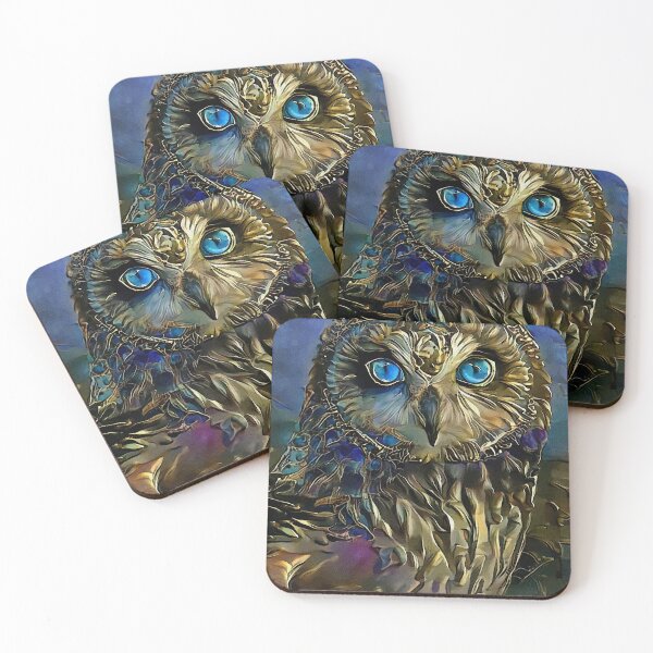 Item preview, Golden owl, owl, chouettem hibou, lea roche paintings designed and sold by L. ROCHE.