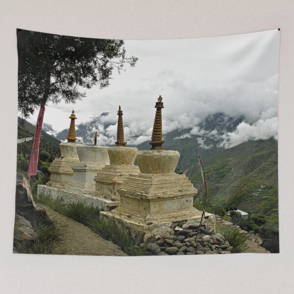 Item preview, Buddhist Stupas Himalaya Mountains Landscape, India designed and sold by worldways.