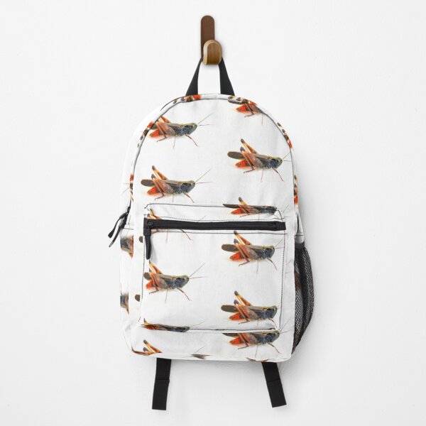 Sauterelle noire sur blanc Sac à dos