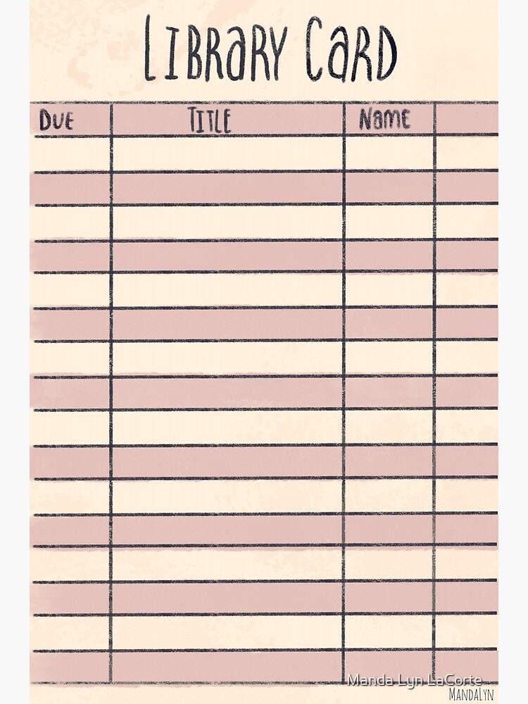 library-card-art-print-for-sale-by-livelonganddraw-redbubble for Free Printable Printable Library Card Template Library Card