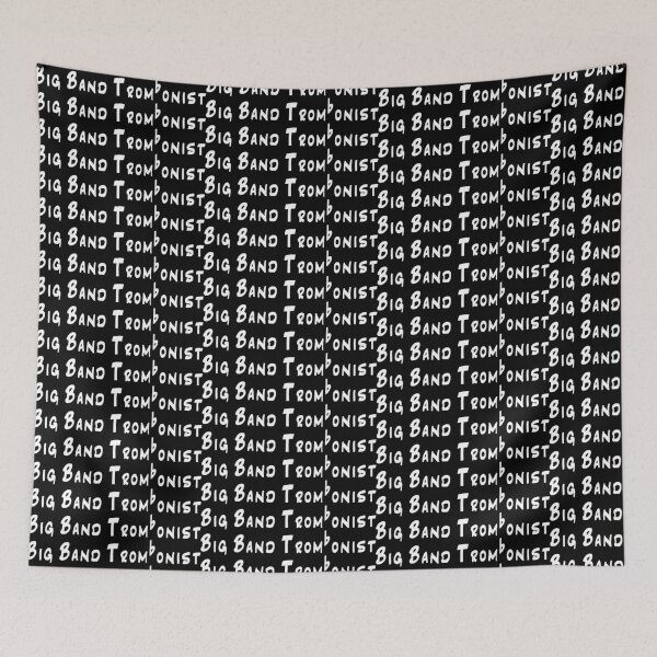 Item preview, Big band trombonist in white lettering with b-flat icon designed and sold by sopfanna.