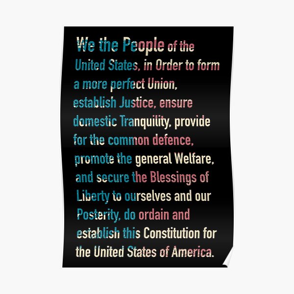 We the People ... The U.S. Constitution Preamble Poster