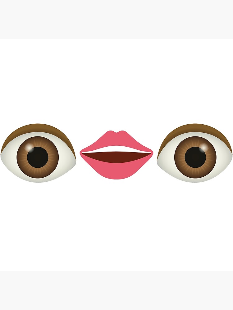 "Eye Lips Eye Emoji" Poster by StyleAisle Redbubble