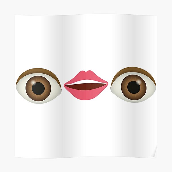 "Eye Lips Eye Emoji" Poster by StyleAisle Redbubble