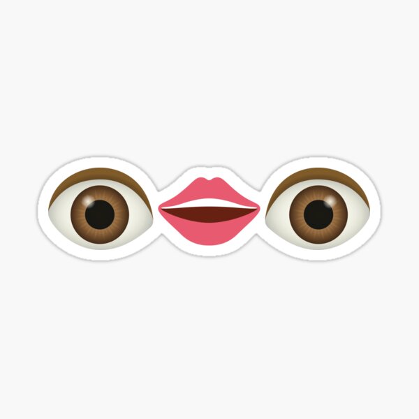 "Eye Lips Eye Emoji" Sticker for Sale by StyleAisle Redbubble