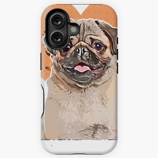 Vista previa del artículo con la obra «lindo corazón pug», diseñado y vendido por basicbenny.