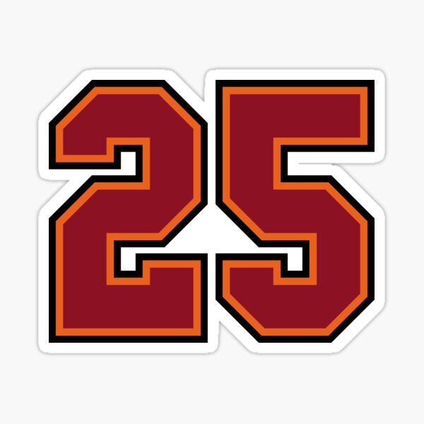 "Number 25 Sports Tampa TwentyFive Jersey" Sticker for Sale by