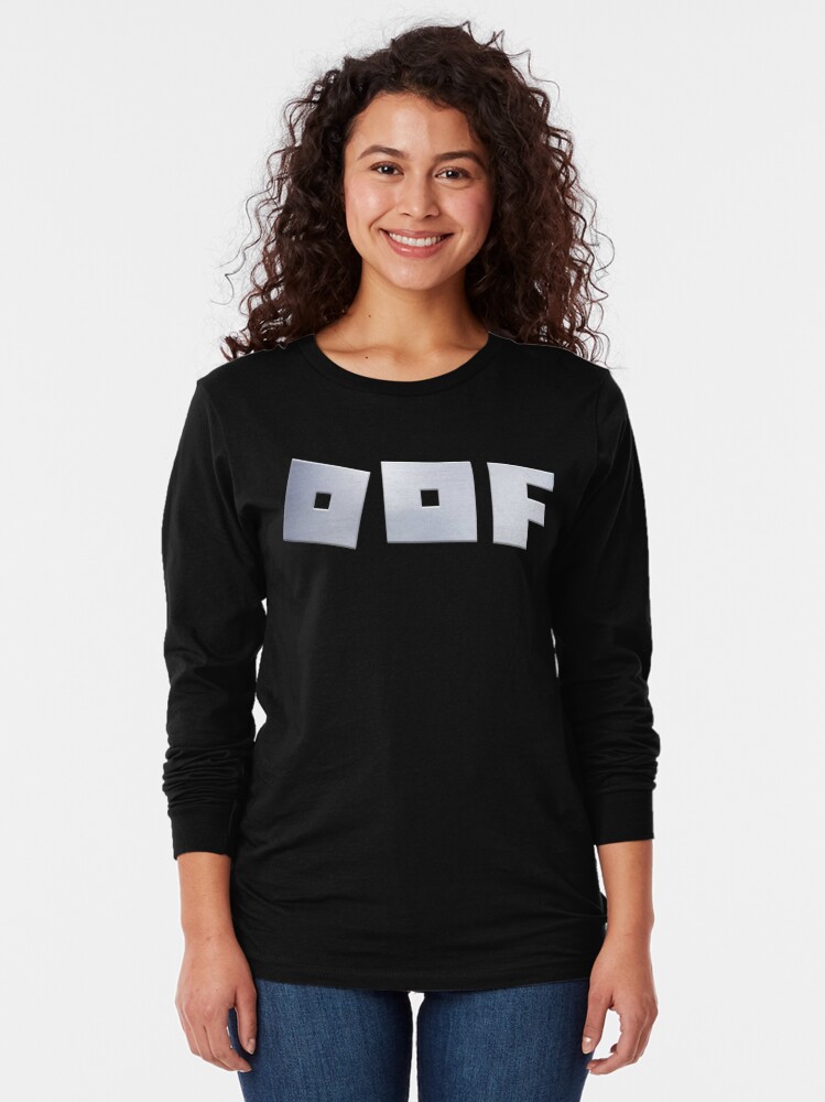 Roblox Logo Game Oof Single Line Metal Texture T Shirt By Ludivinedupont Redbubble - roblox white longsleeve