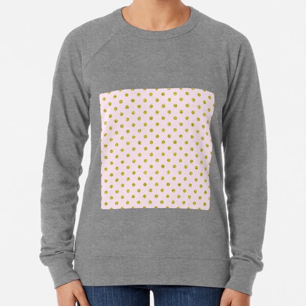 Golden Polka Dots on Pale Pink Background Lightweight Sweatshirt