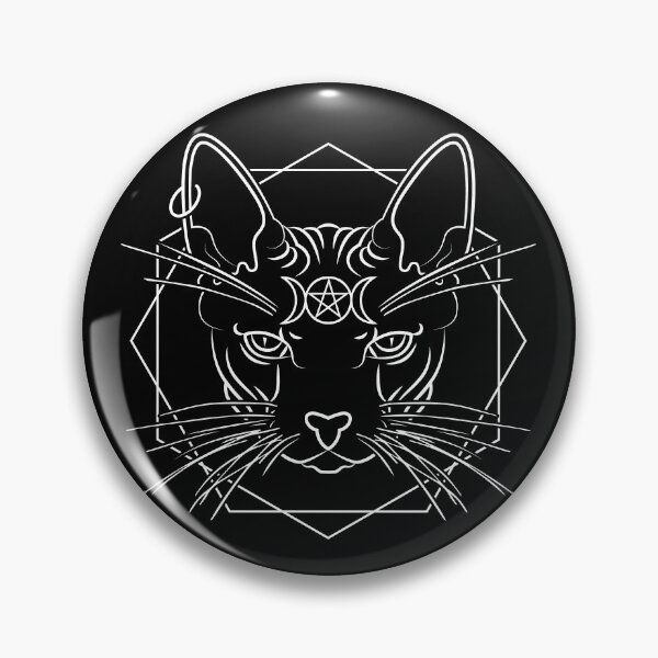 Item preview, Hairless Sphynx Cat with Triple Moon Goddess Symbol designed and sold by SpreadForSatan.