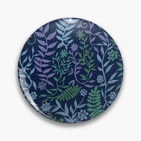 Item preview, Floral Botanical Navy Blue Purple and Green Pattern  designed and sold by basselelkadi.