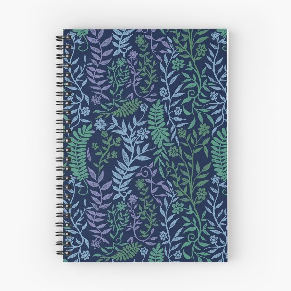 Item preview, Floral Botanical Navy Blue Purple and Green Pattern  designed and sold by basselelkadi.