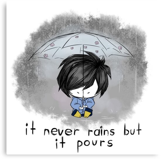"It Never Rains But it Pours" Canvas Print by FuyuNi Redbubble