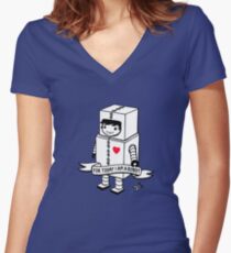 For today I am a robot Women's Fitted V-Neck T-Shirt