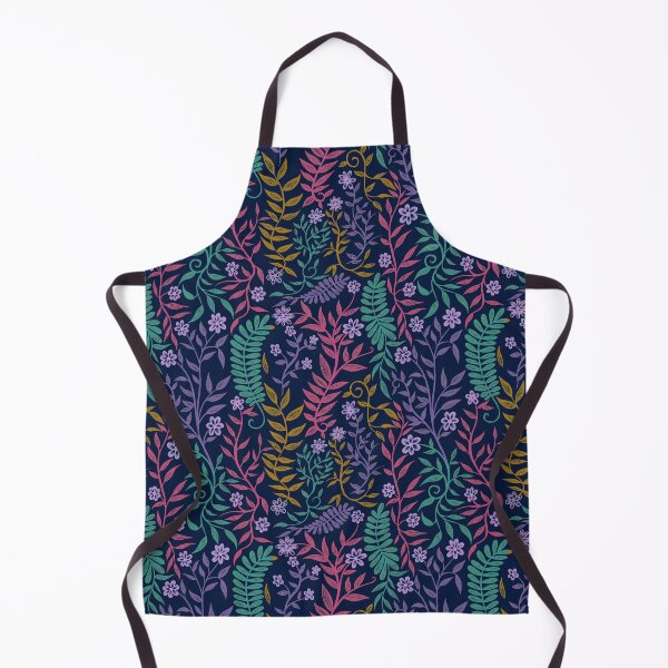Item preview, Floral Botanical Navy Blue Purple Pink Gold and Green Pattern designed and sold by basselelkadi.