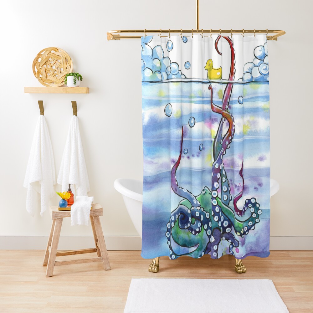 Bath Time Octopus Shower Curtain