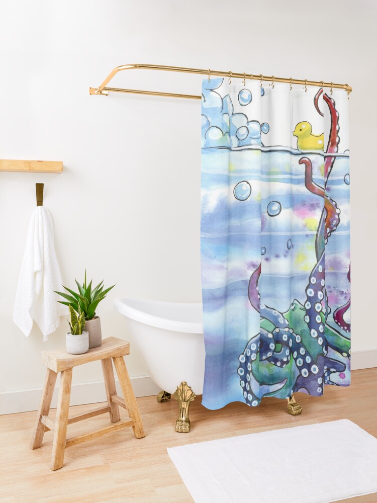 Alternate view of Bath Time Octopus Shower Curtain