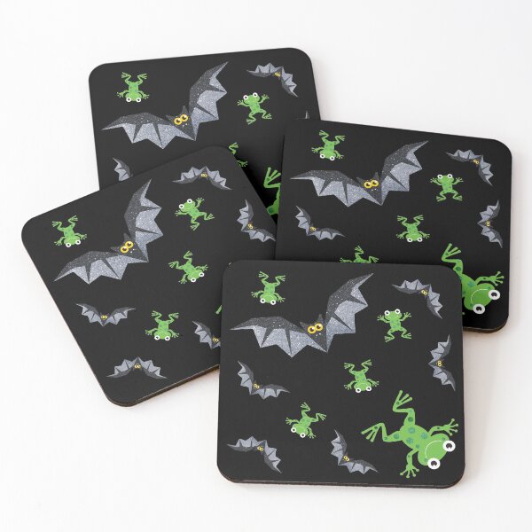 Item preview, It's Raining (Sparkly Halloween) Bats and Frogs designed and sold by VicEllisArt.
