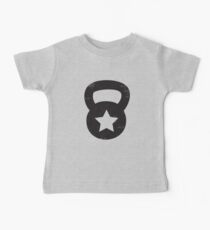 Black Grungy Kettlebell With A Star Baby Tee