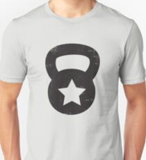 Black Grungy Kettlebell With A Star Slim Fit T-Shirt