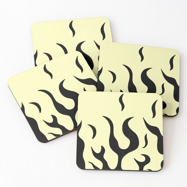 Item preview, Black flames on yellow background  designed and sold by Amy-elise.