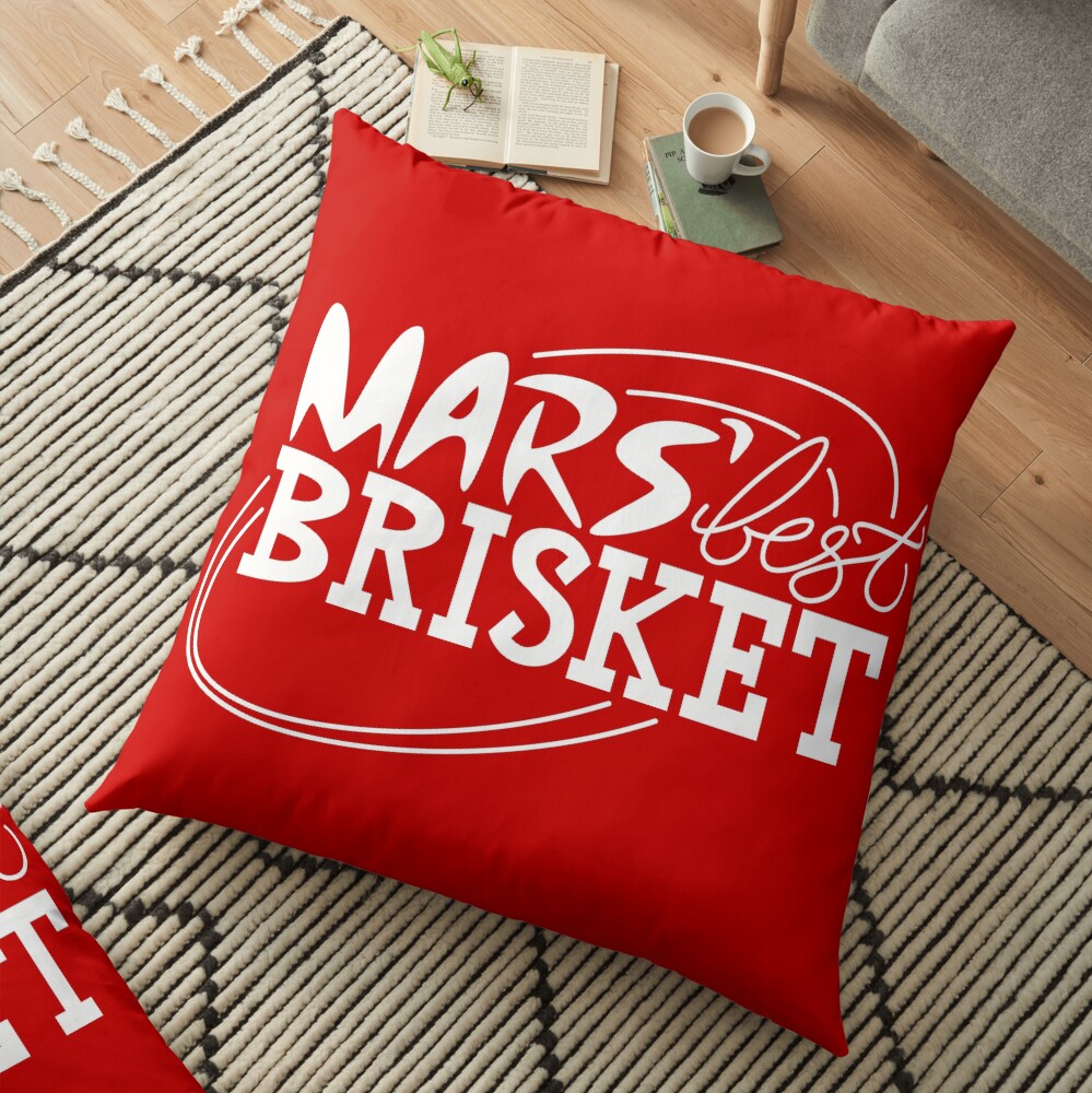 Mars' Best Brisket Official Crew Member (White) Floor Pillow