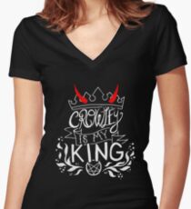 CROWLEY IS MY KING Women's Fitted V-Neck T-Shirt