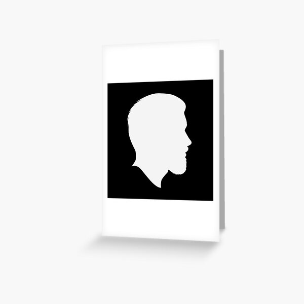 Side Profile Cameo Of A Man  Greeting Card