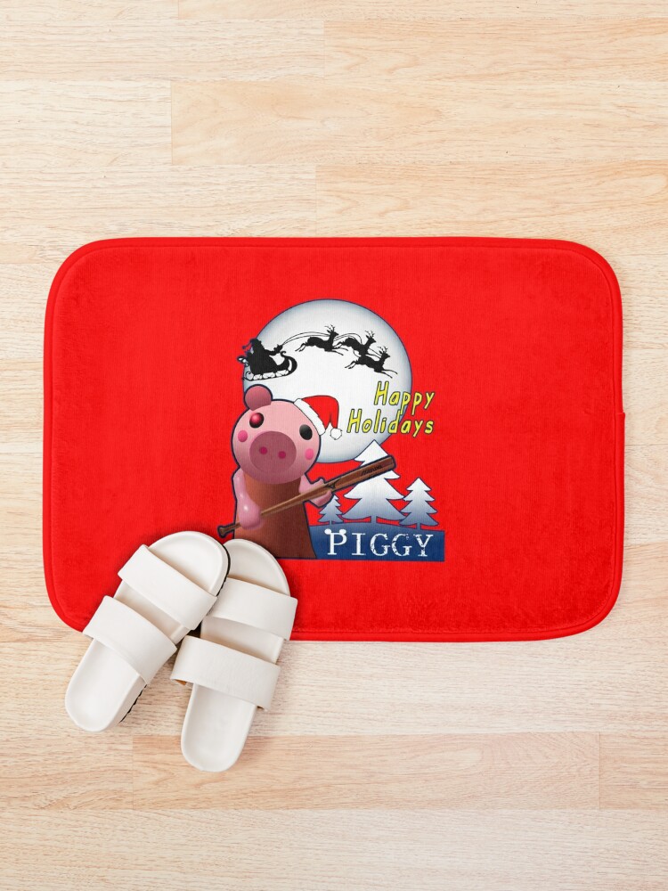 Happy Holidays Piggy Roblox Gamer Christmas Gifts Bath Mat By Freedomcrew Redbubble - christmas gifts for roblox